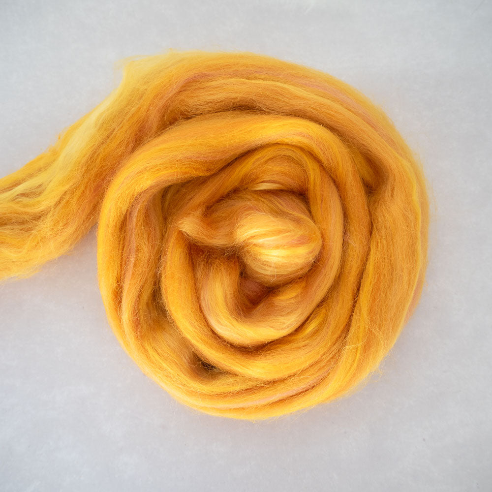 Gold Rush - Corriedale/Mulberry Silk Combed Top - 50g