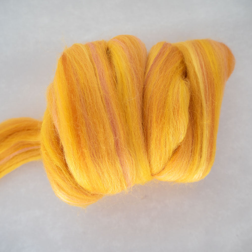 Gold Rush - Corriedale/Mulberry Silk Combed Top - 50g