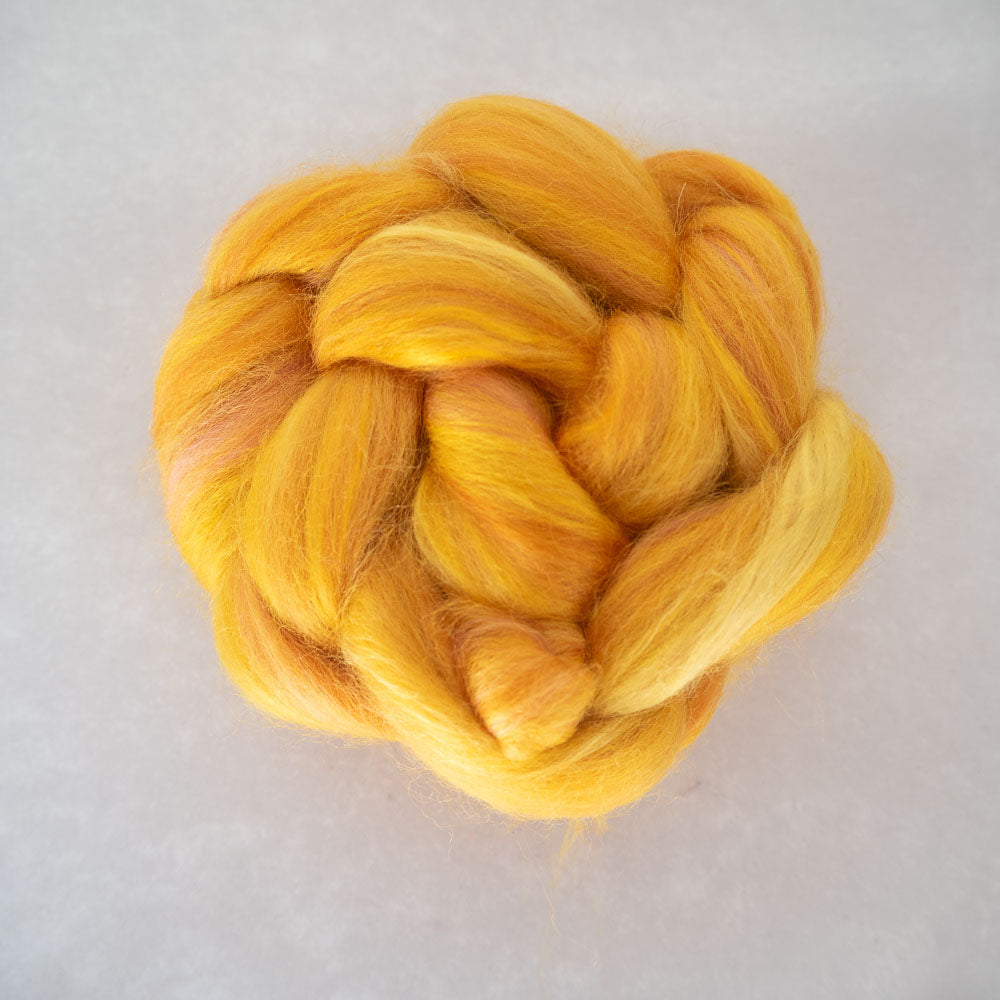 Gold Rush - Corriedale/Mulberry Silk Combed Top - 50g