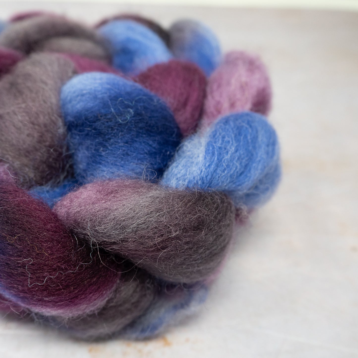 whitefaced woodland combed top in dark blue and purple