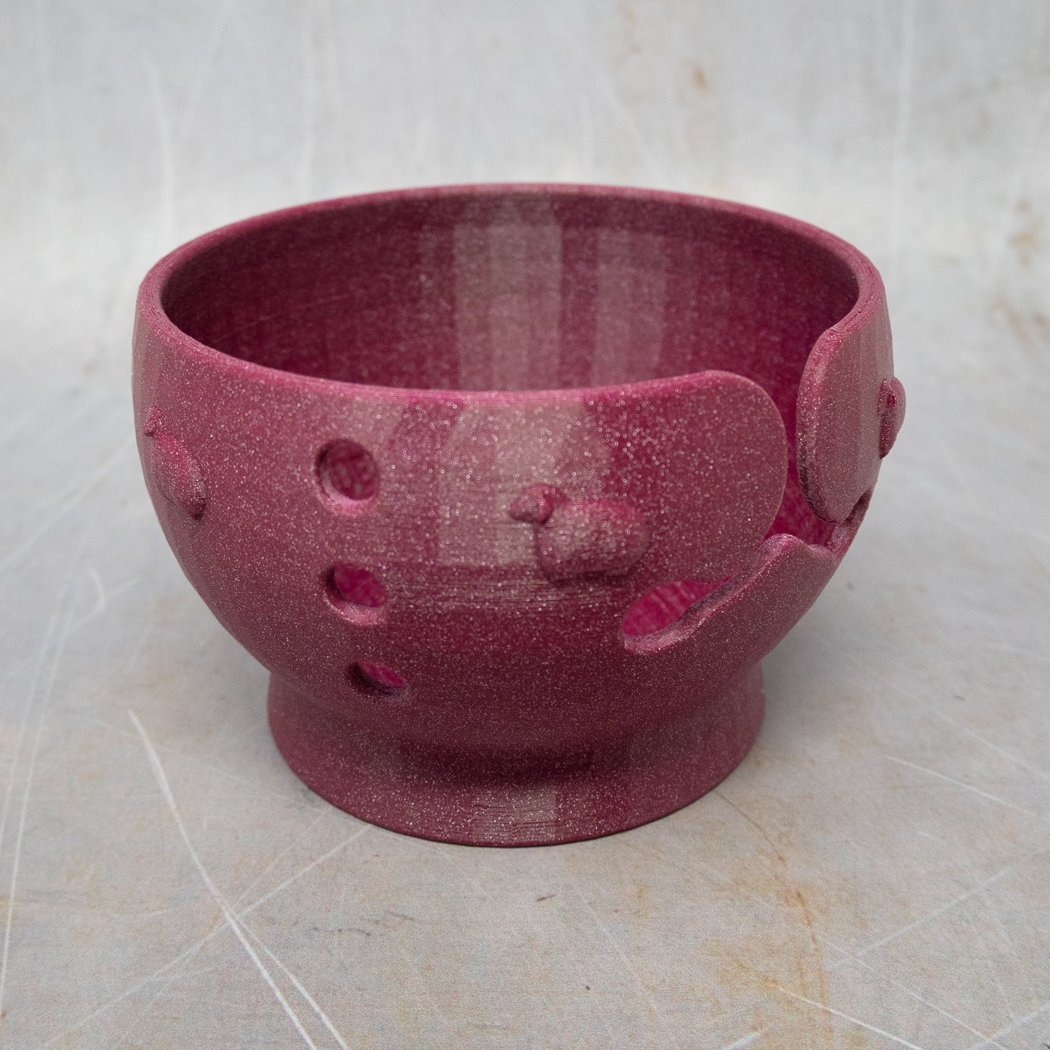 plum yarn bowl